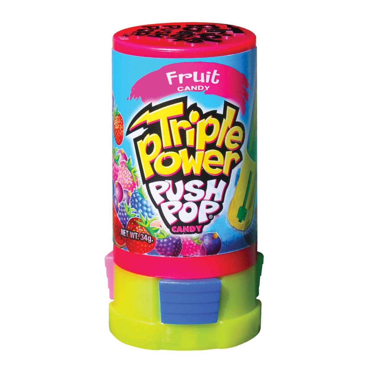 Triple Power Push Pop Fruit Candy 34g