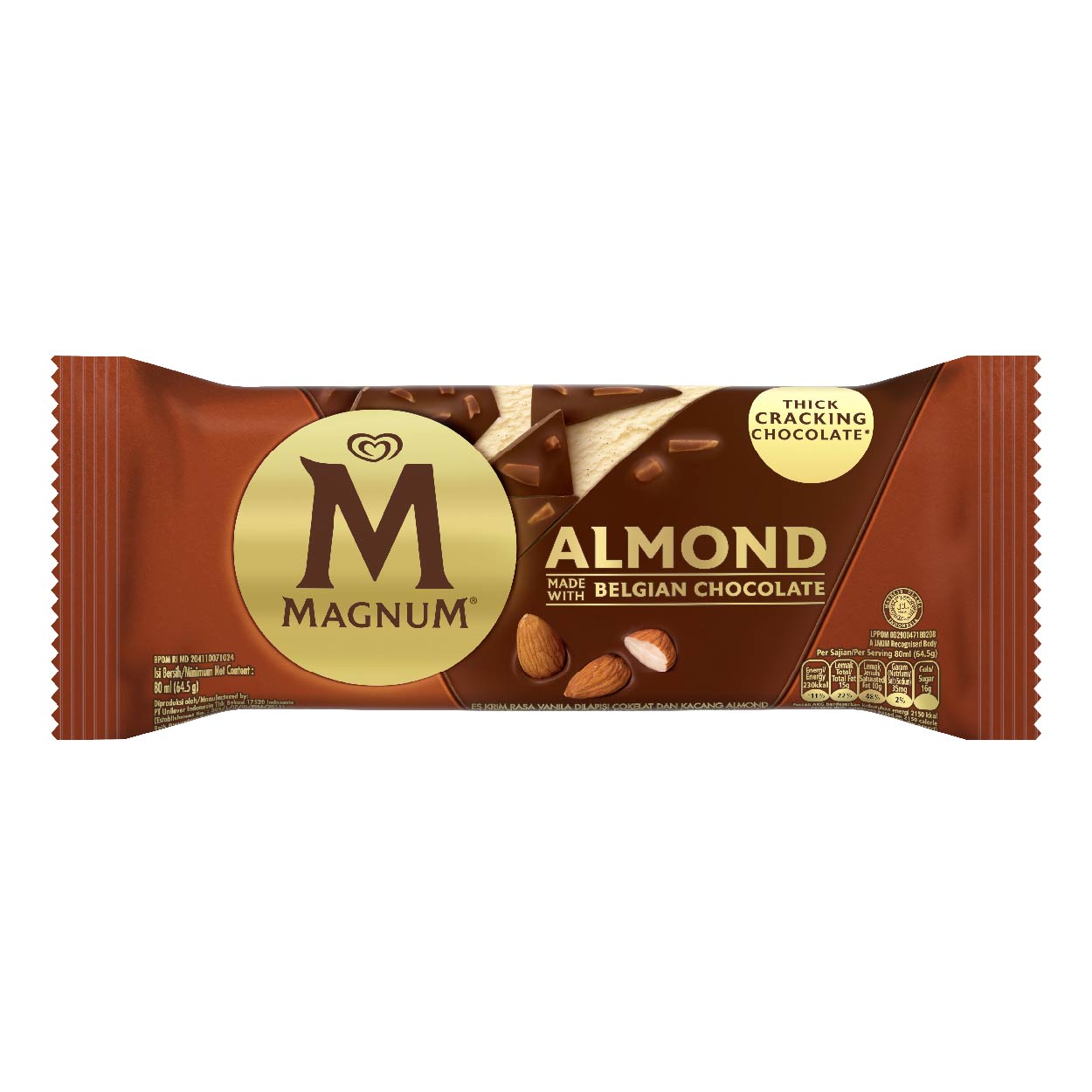 Selecta Magnum Vanilla Almond Belgian Choco Ice Cream Stick 80ml
