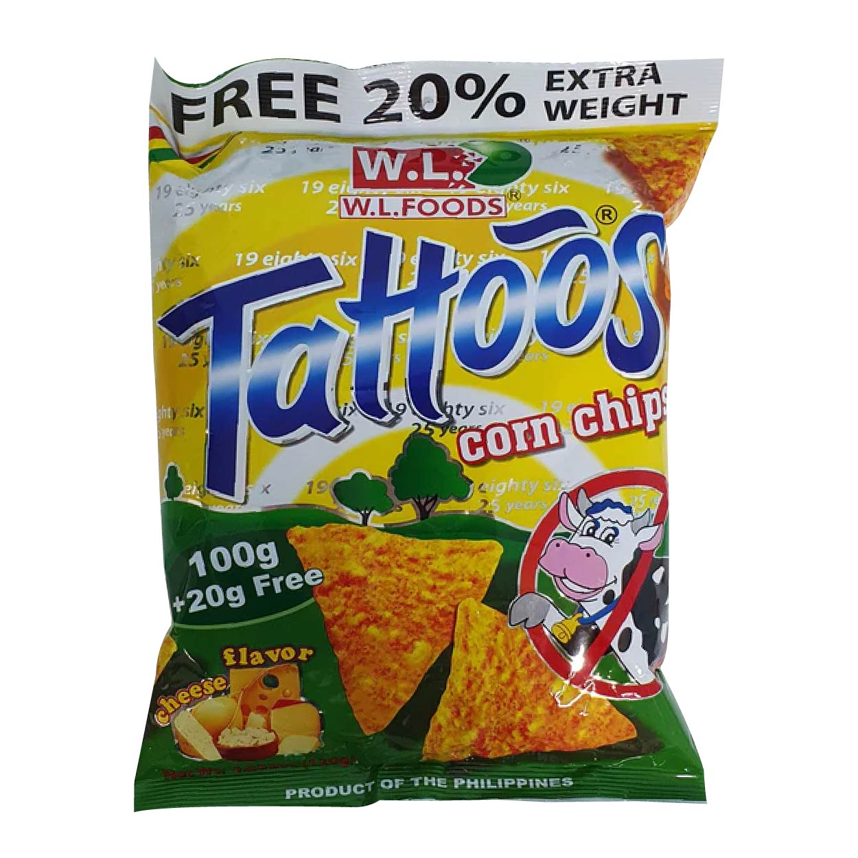 Tattoos Corn Chips Cheese 120g