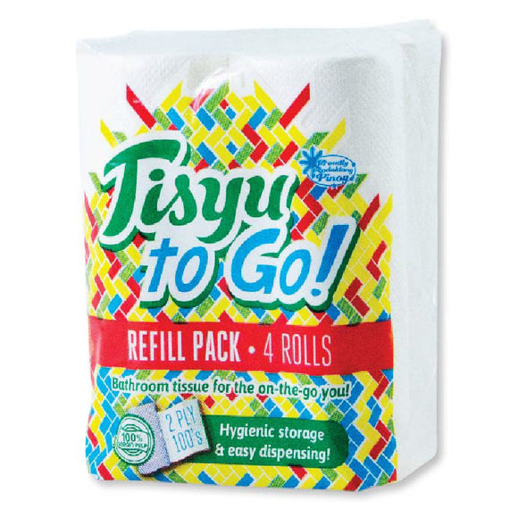 Tisyu Bathroom Tissue To Go 2 Ply 100 sheets 4 Rolls Refill