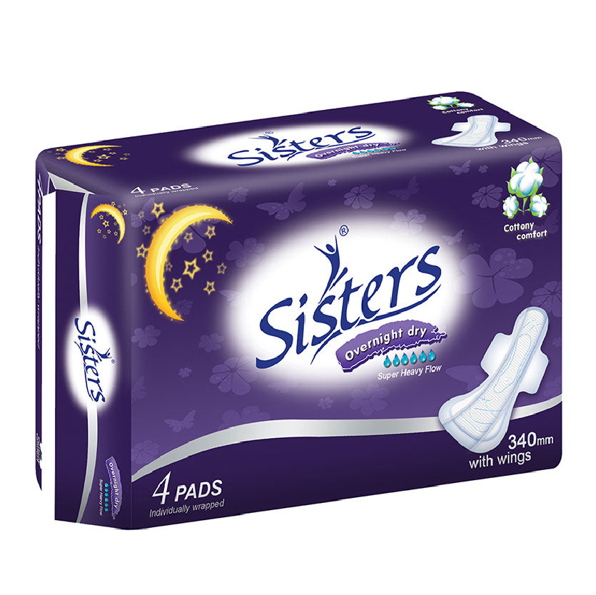 Sisters Napkin Extra Long Overnight Wings 4s