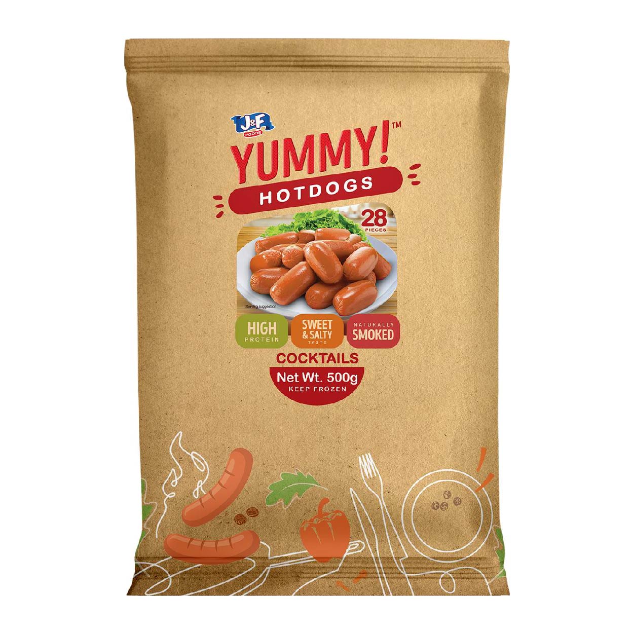 J&F Foods Yummy Hotdogs Cocktail 500g