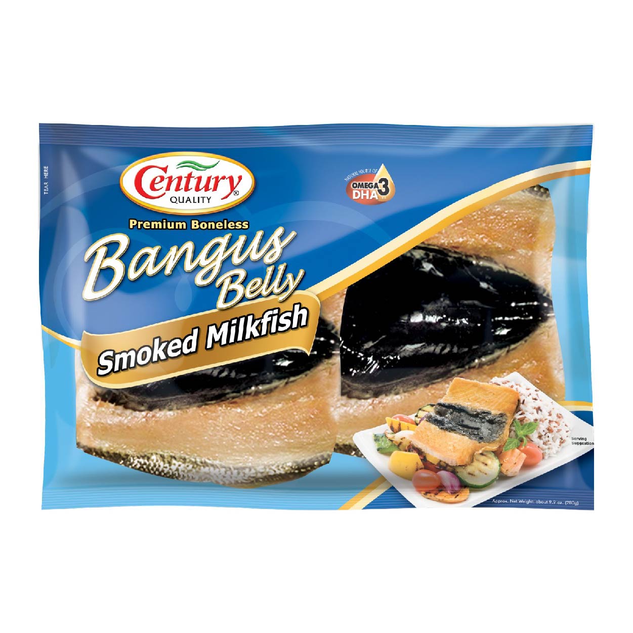 Century Premium Boneless Bangus Belly Smoked Milkfish 280g