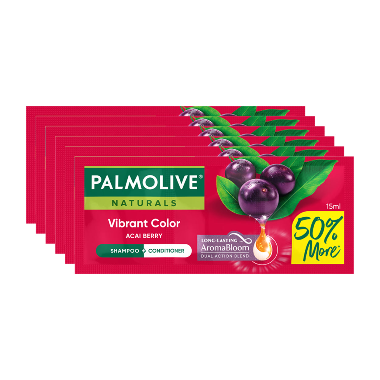 Palmolive Naturals Shampoo Vibrant Color Metalic Red 6x15ml