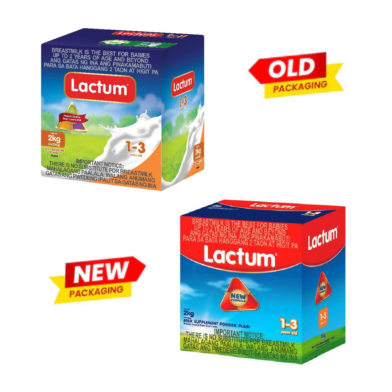 Lactum Milk Powder 1-3 years old Plain 2kg