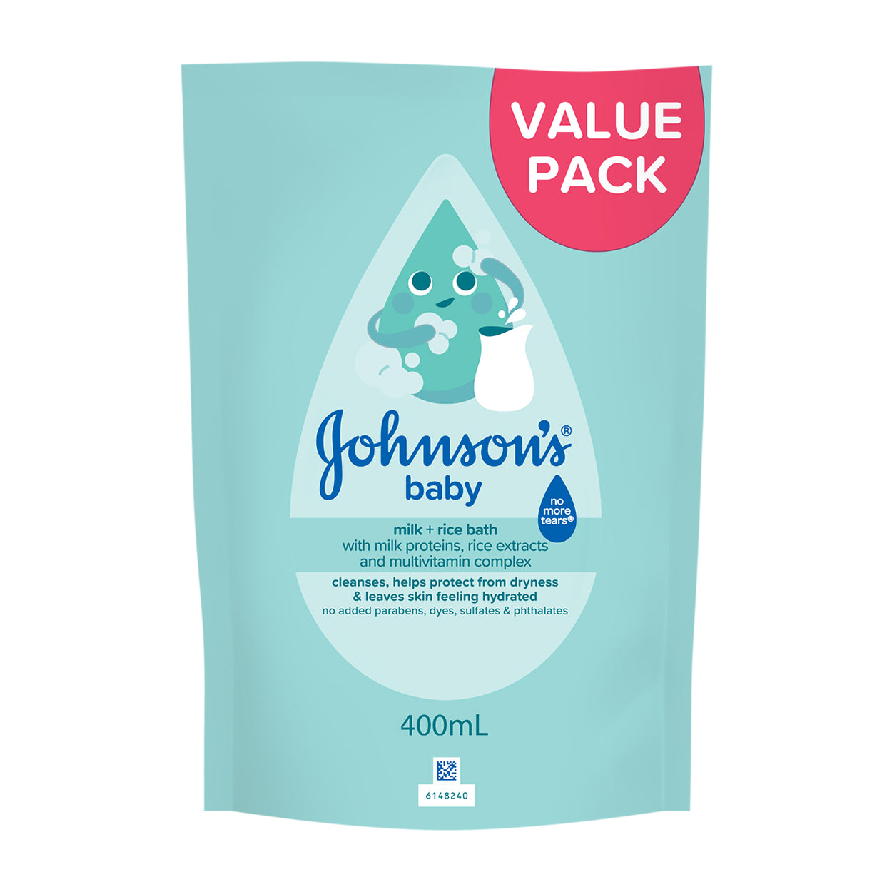 Johnsons Baby Bath Milk + Rice Refill 400ml