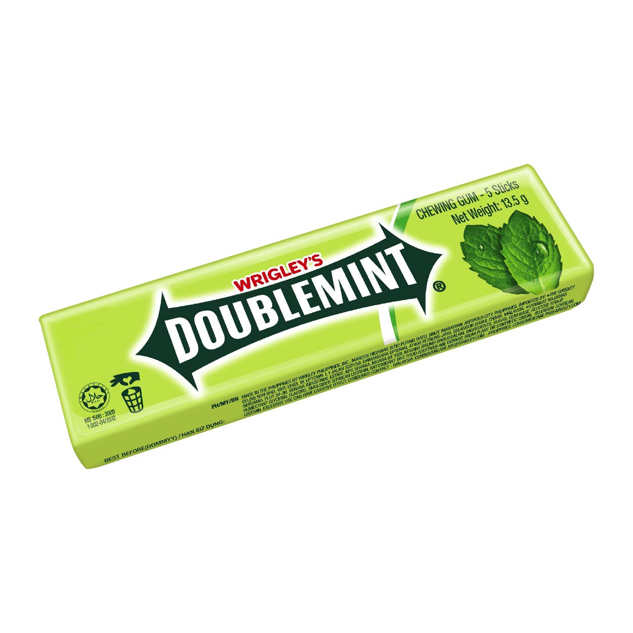 Wrigley's Doublemint Chewing Gum 5 Sticks 13.5g