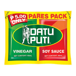 Datu Puti Pares Pack Vinegar and Soy Sauce Sachet 2x60ml