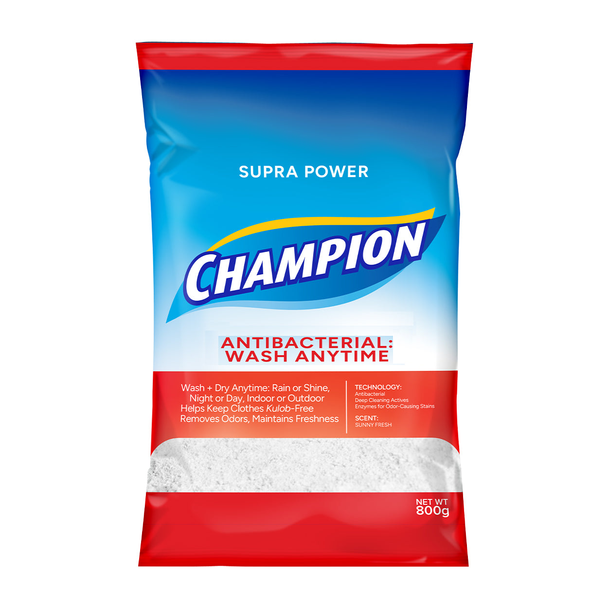 Champion Detergent Powder Antibacterial Wash Anytime 800g