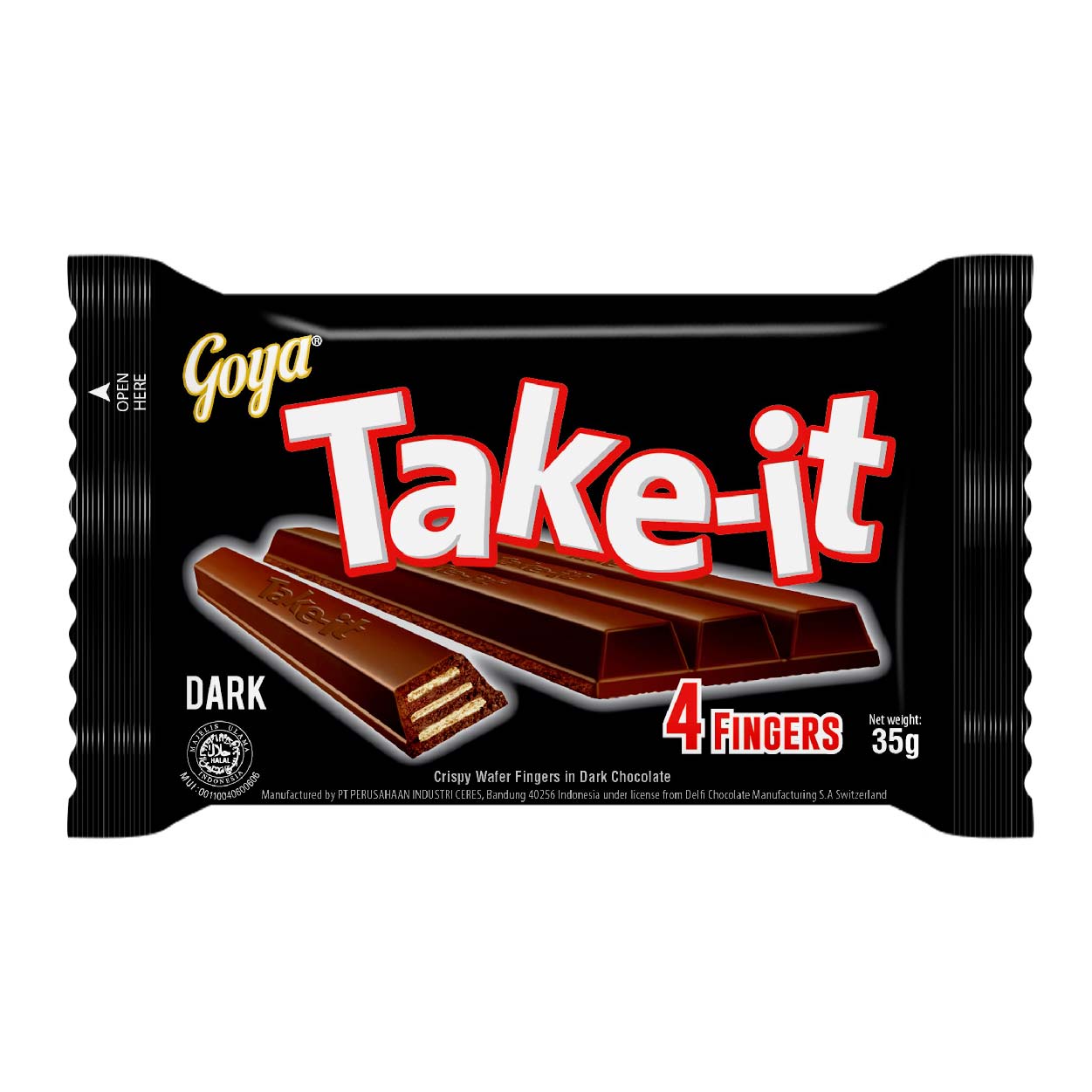 Goya Take It Wafer Dark Chocolate 4 Fingers 35g