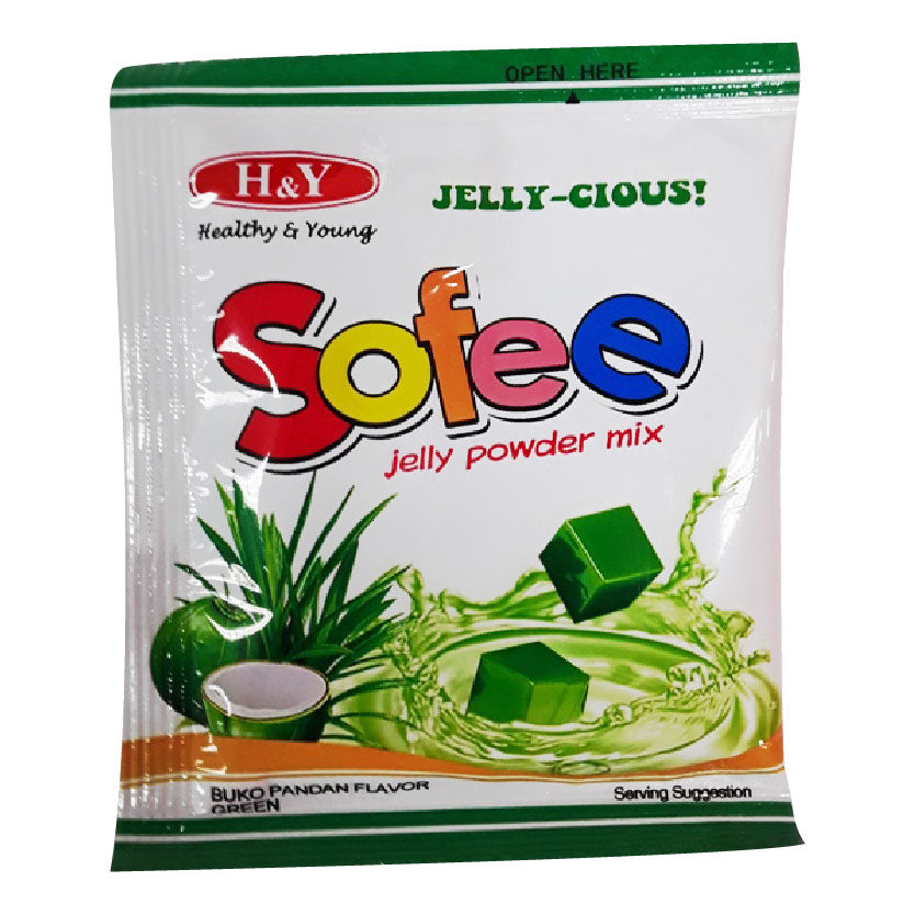 H&Y Sofee Jelly Powder Mix Buko Pandan Flavor Green 15g
