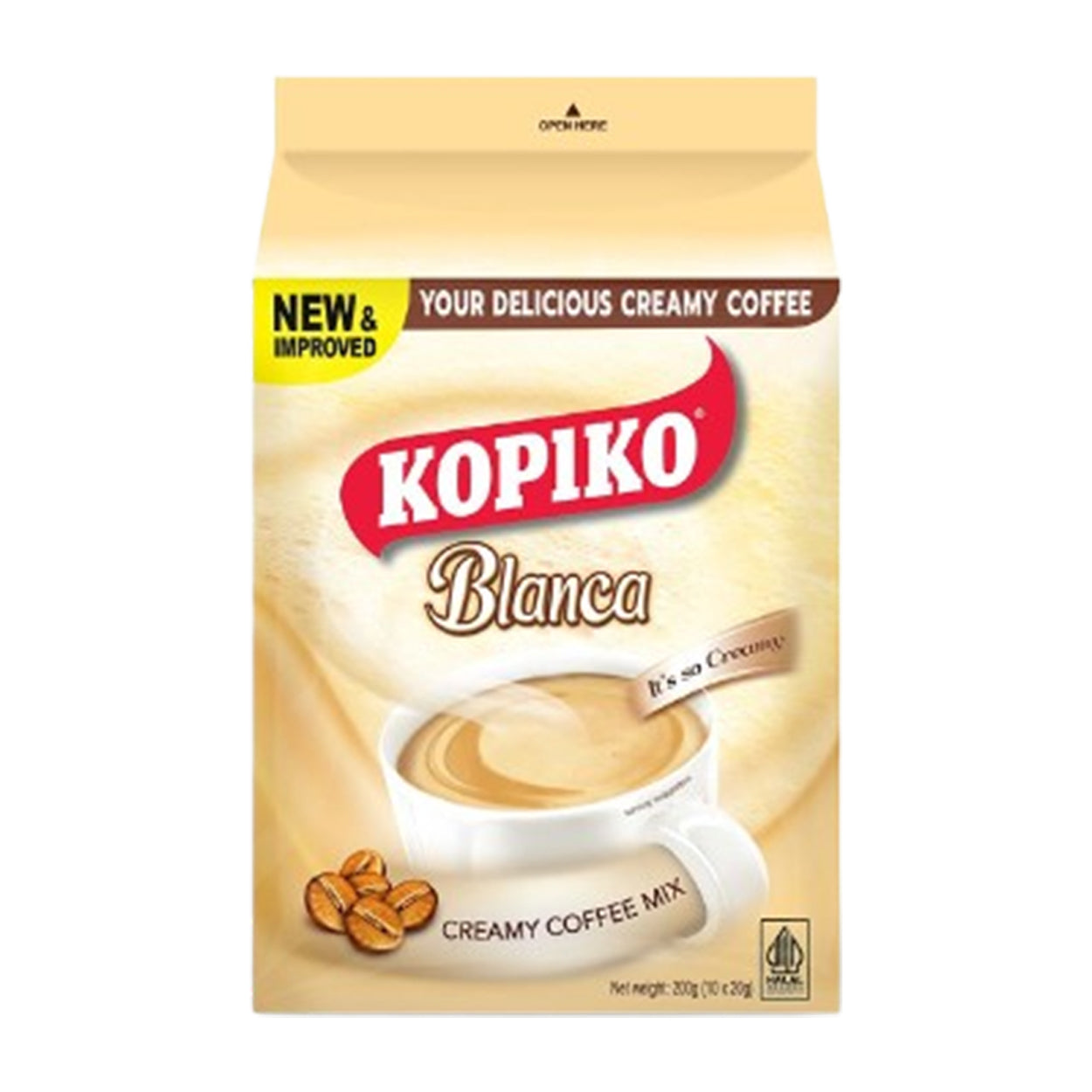 Kopiko Blanca Creamy Coffee Mix Pouch 10x20g