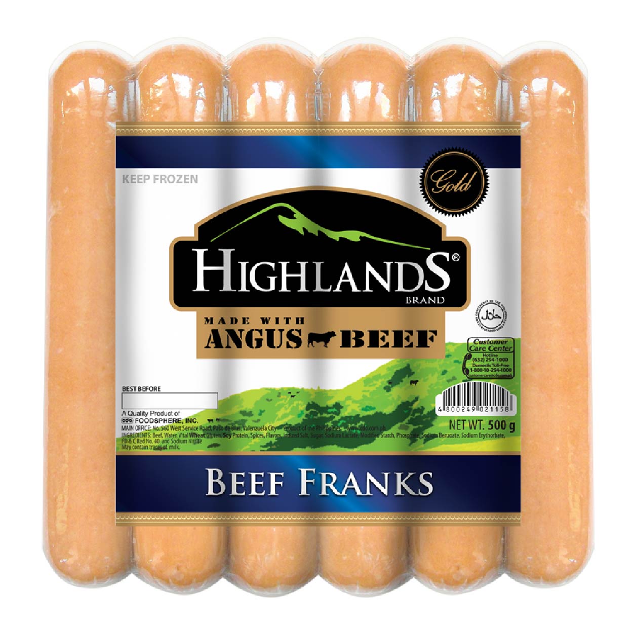 Highlands Beef Franks 500g