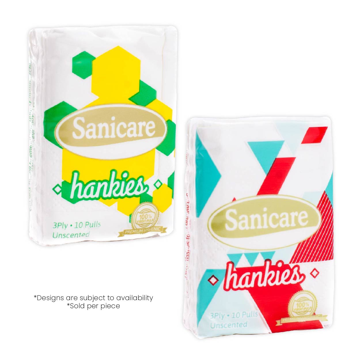 Sanicare Facial Tissue Hankies Unscented 3 Ply 10 Pulls