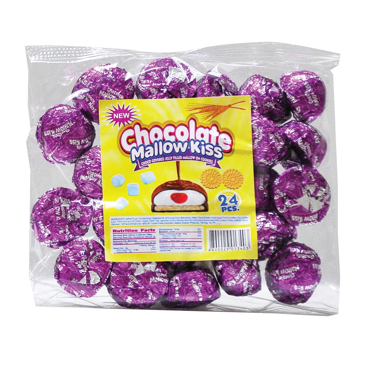 Chocolate Mallow Kiss Jelly Filled Mallow on Cookies 24s