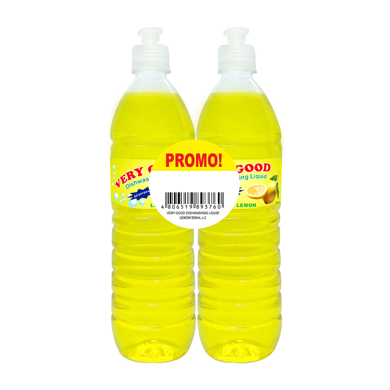 Very Good Dishwashing Liquid Lemon 2x900ml Twin Pack