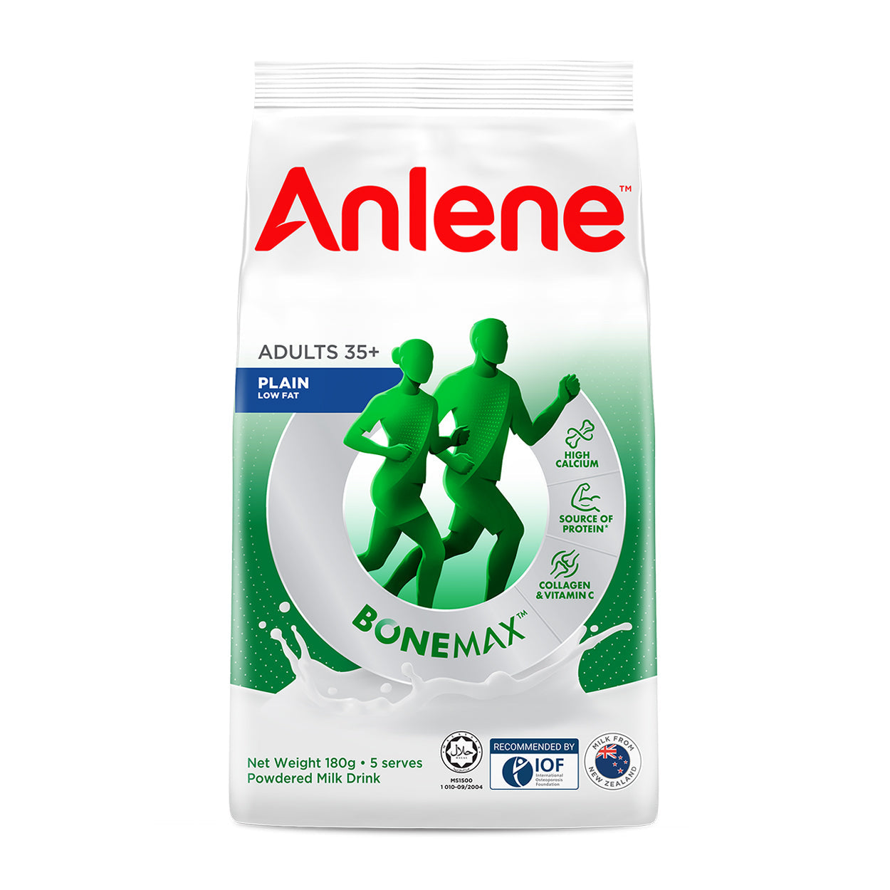 Anlene 3x Low Fat Milk Powder for Adults Plain 180g