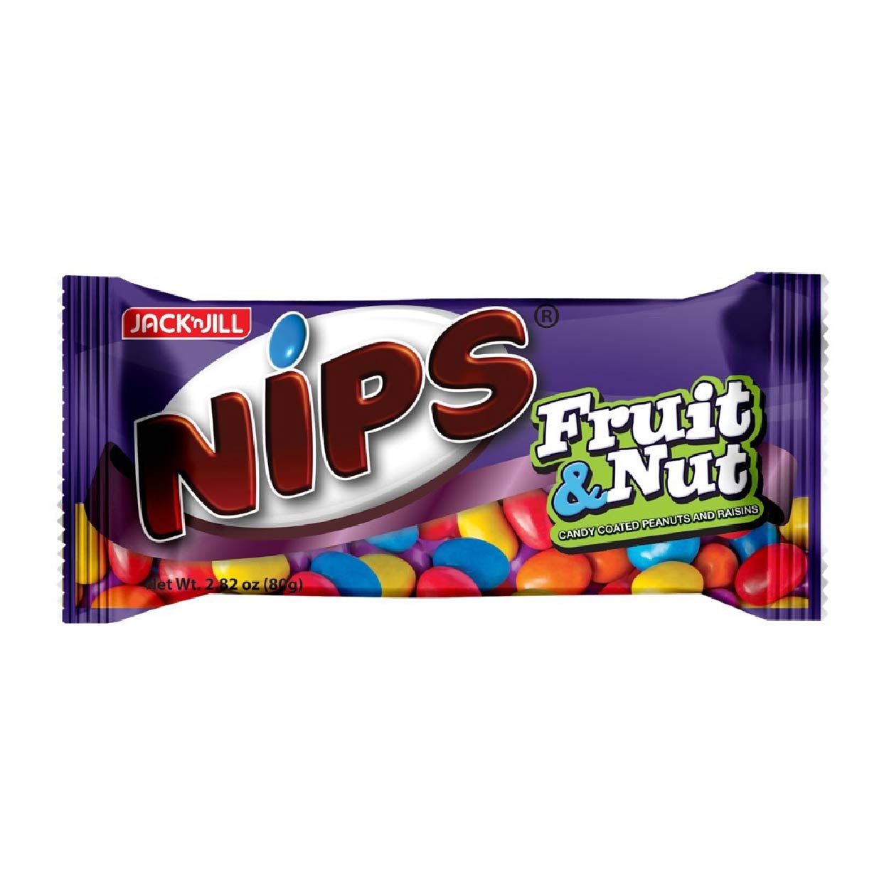 Nips Fruit & Nut Candy Coated Peanuts & Raisins 80g