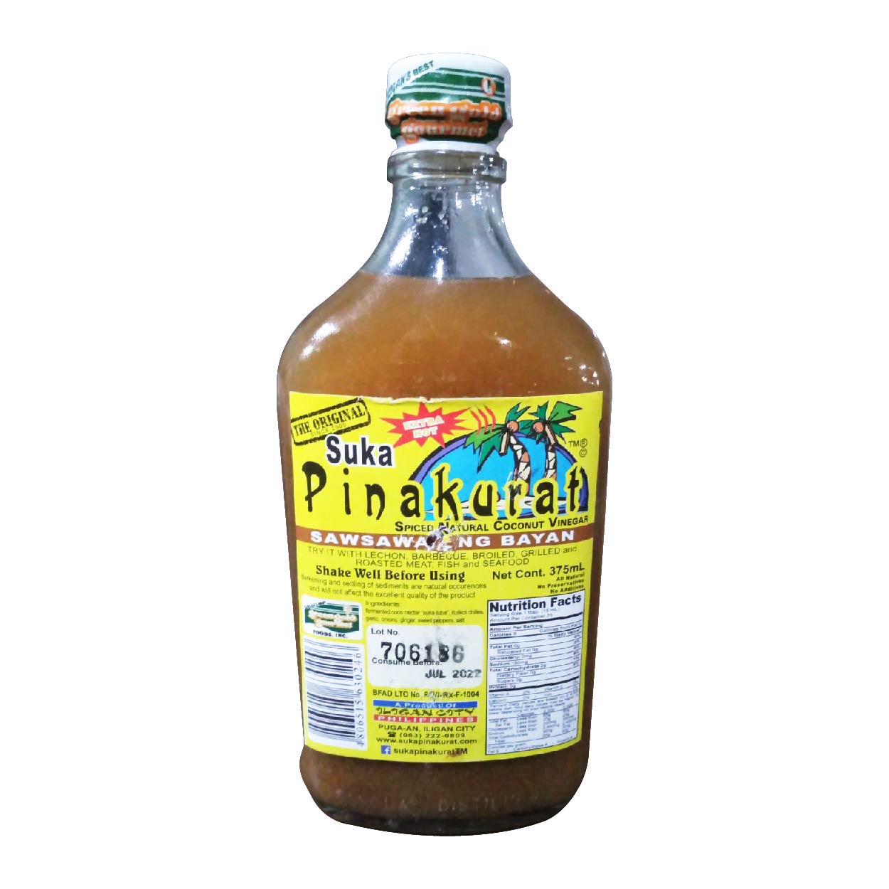 Suka Pinakurat Spiced Natural Coconut Vinegar Extra Hot 375ml