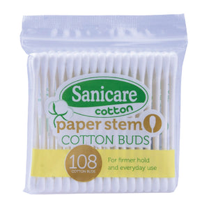 Sanicare Cotton Buds Paper Stem 108 Tips