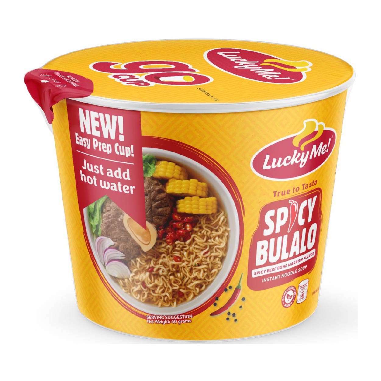 Lucky Me Instant Noodle Soup Spicy Bulalo Mami Go Cup 40g