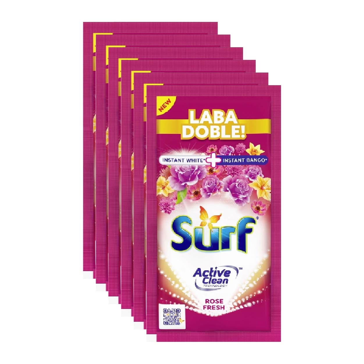 Surf Powder Detergent Rose Fresh 6x130g Laba Doble