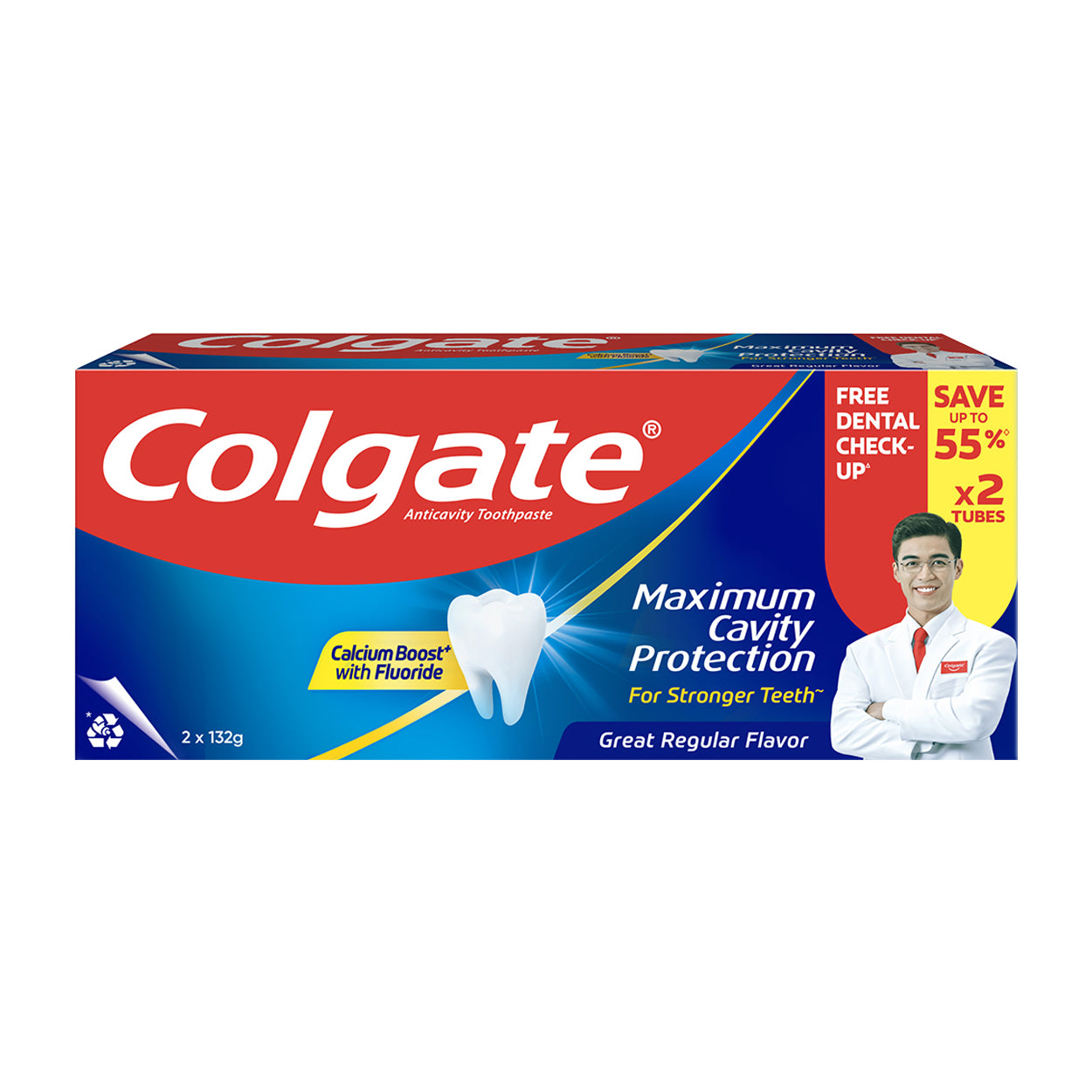 Colgate Toothpaste Great Regular Flavor 132g 2 Tubes SAVE
