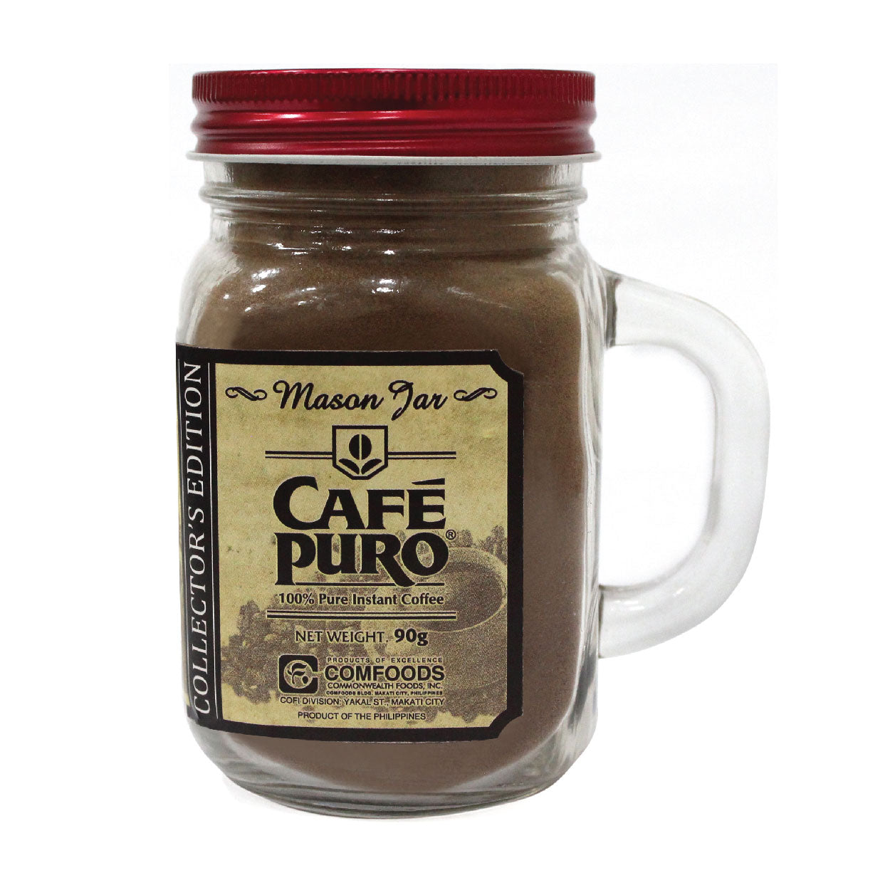 Cafe Puro 100% Pure Instant Coffee Mason Jar 90g