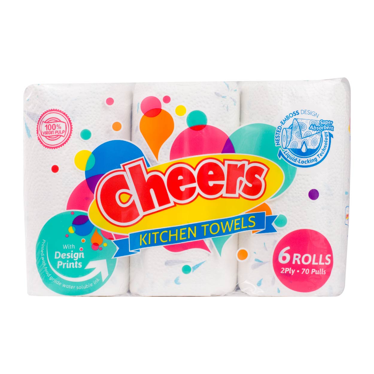 Cheers Kitchen Towels 2 Ply 70 Pulls 6 Rolls