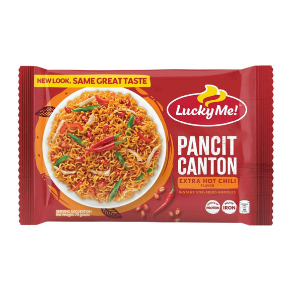 Lucky Me Instant Noodles Pancit Canton Extra Hot Chili 75g