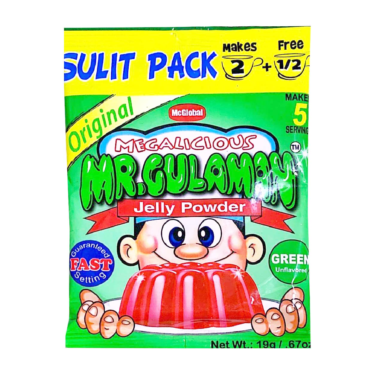 Original Mr Gulaman Jelly Powder Green Unflavored 19g