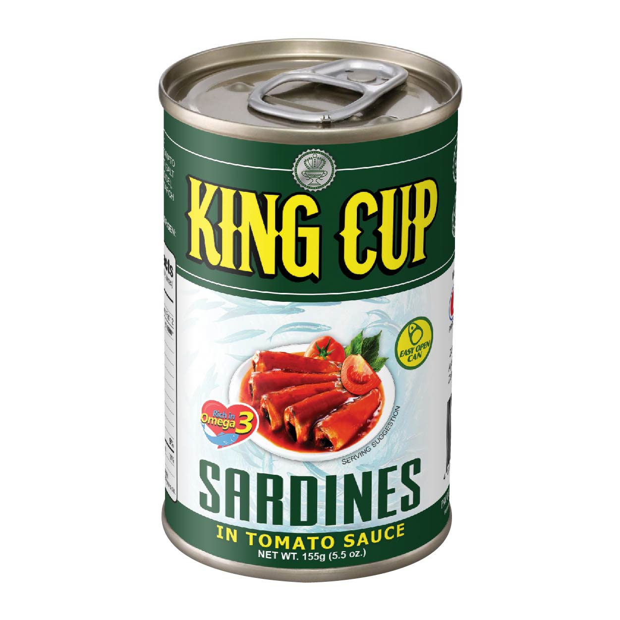 King Cup Sardines in Tomato Sauce Easy Open Can 155g