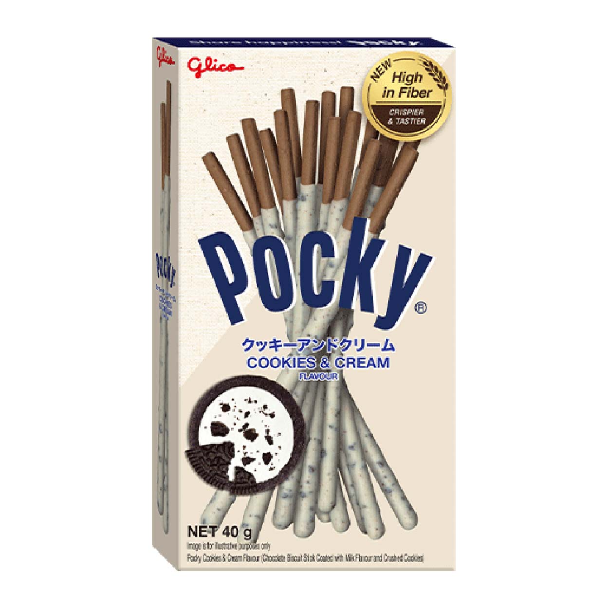 Glico Pocky Cookies & Cream Biscuit Sticks 40g
