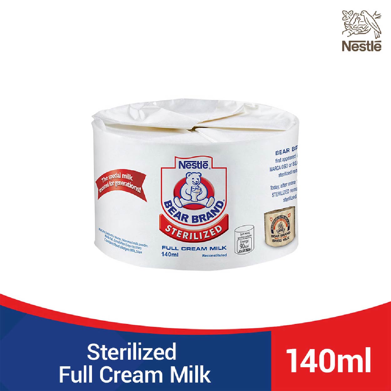 Bear Brand Sterilized Full Cream Milk 140ml