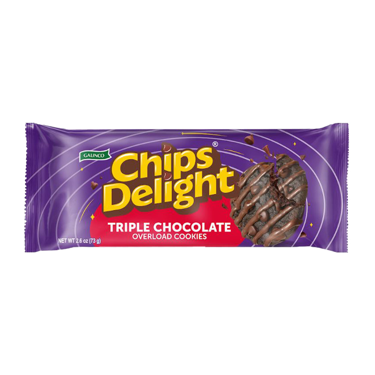 Chips Delight Triple Chocolate Overload Cookies 73g
