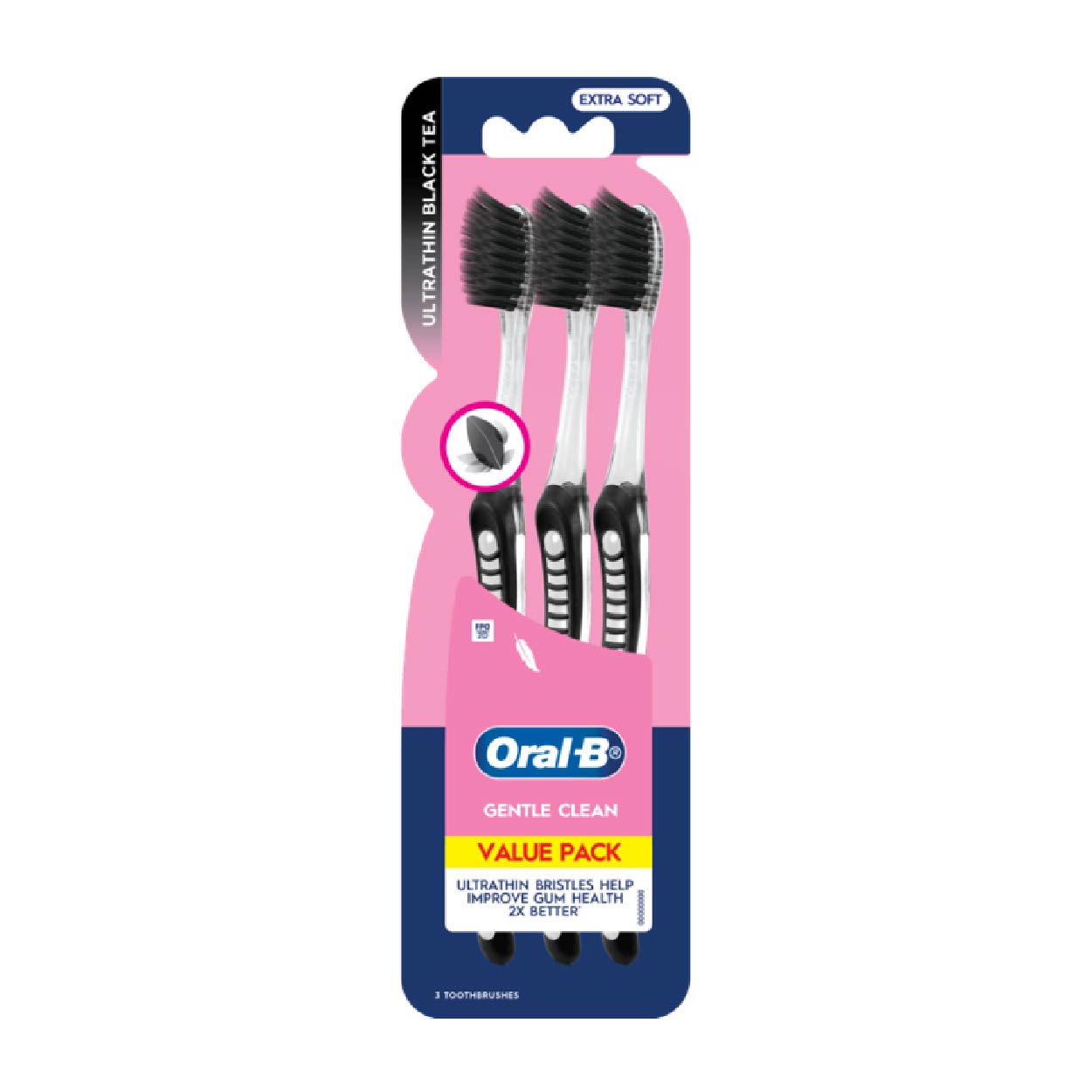 Oral B Toothbrush Ultrathin Black Tea Extra Soft Value Pack