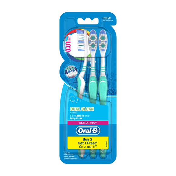 Oral B Toothbrush Ultrathin Dual Clean Extra Soft 2+1 Free