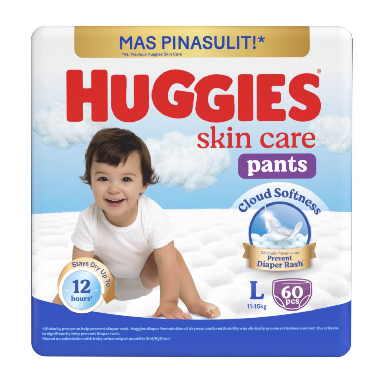 Huggies Skin Care Pants Baby Diaper L 60s