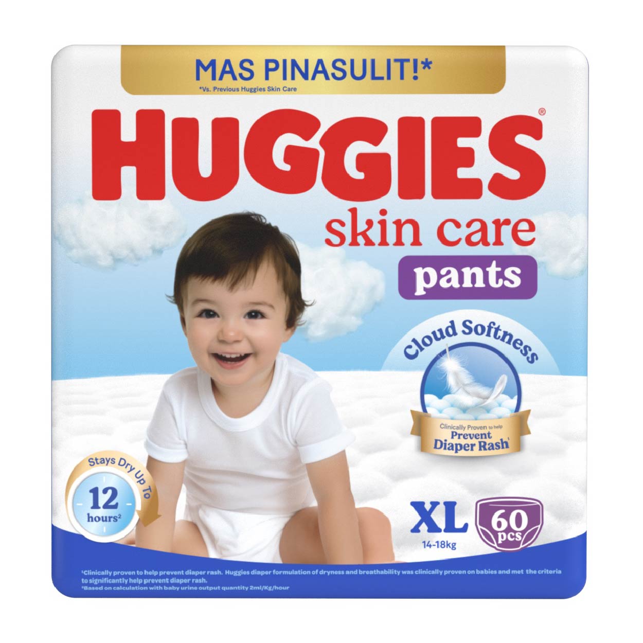 Huggies Skin Care Pants Baby Diaper XL 60s