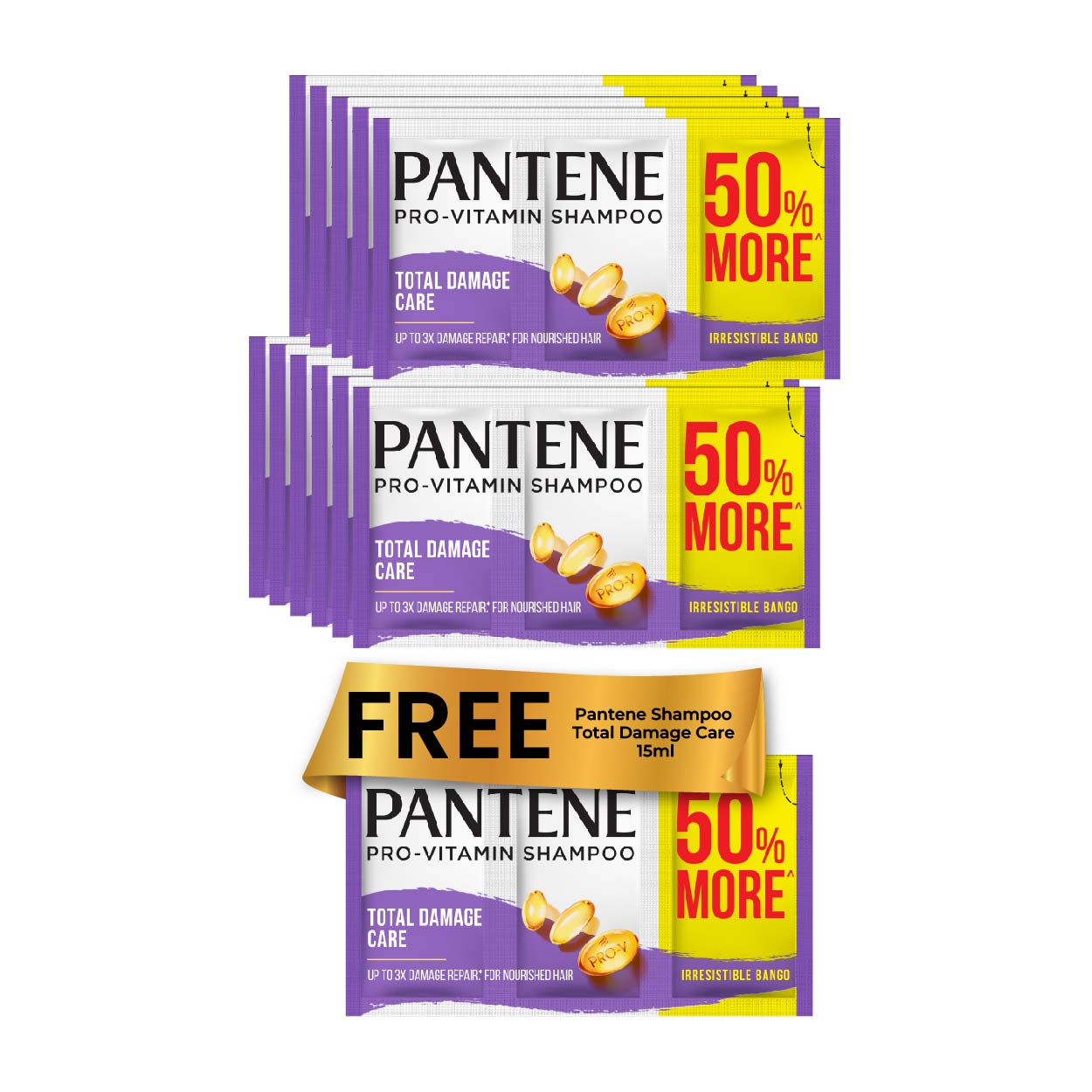 Pantene Shampoo Total Damage Care 15ml Buy 11 Get 1 Free