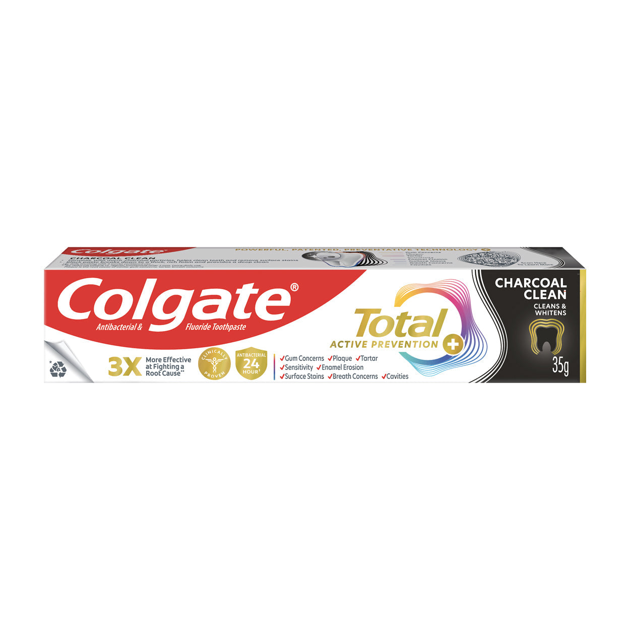 Colgate Toothpaste Total Active Prevention Charcoal Clean 35g