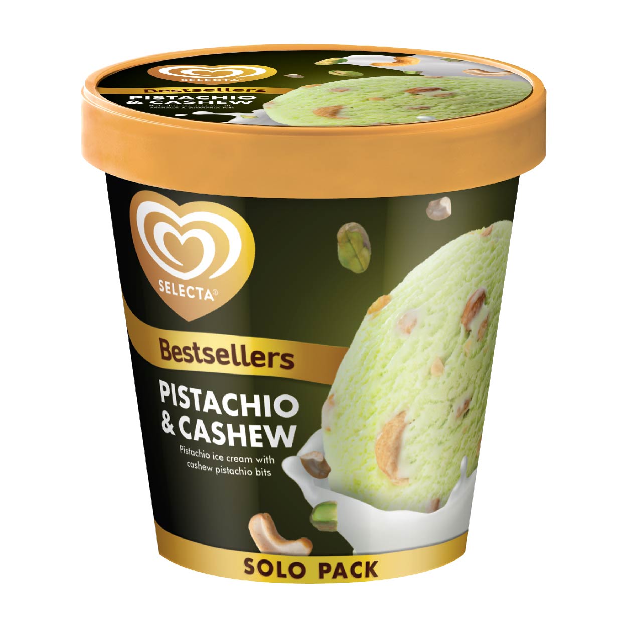 Selecta Pistachio and Cashew Ice Cream Pint 450ml