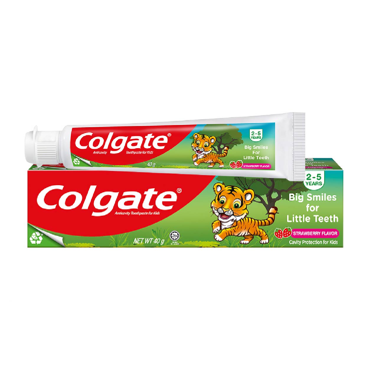 Colgate Toothpaste Kids Tiger Strawberry Flavor 40g