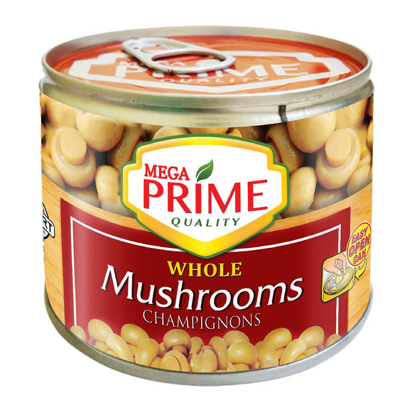 Mega Prime Whole Mushrooms Easy Open Can 198g