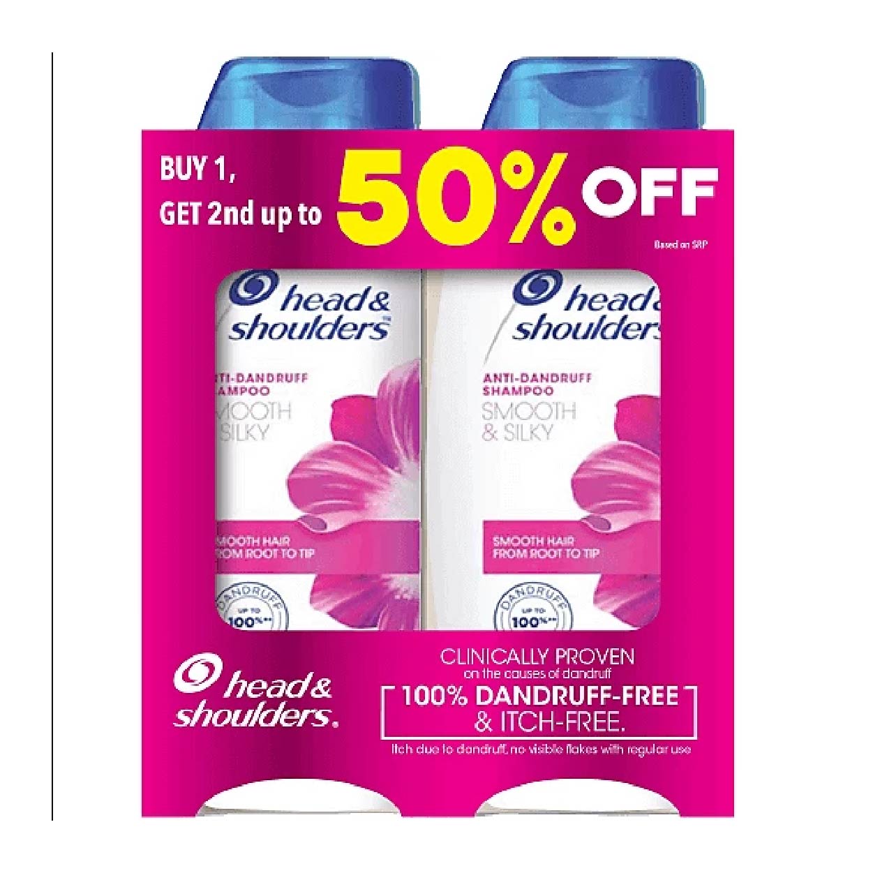 Head&Shoulders Shampoo Smooth&Silky 170ml Buy 1 Get 2nd @50% Off