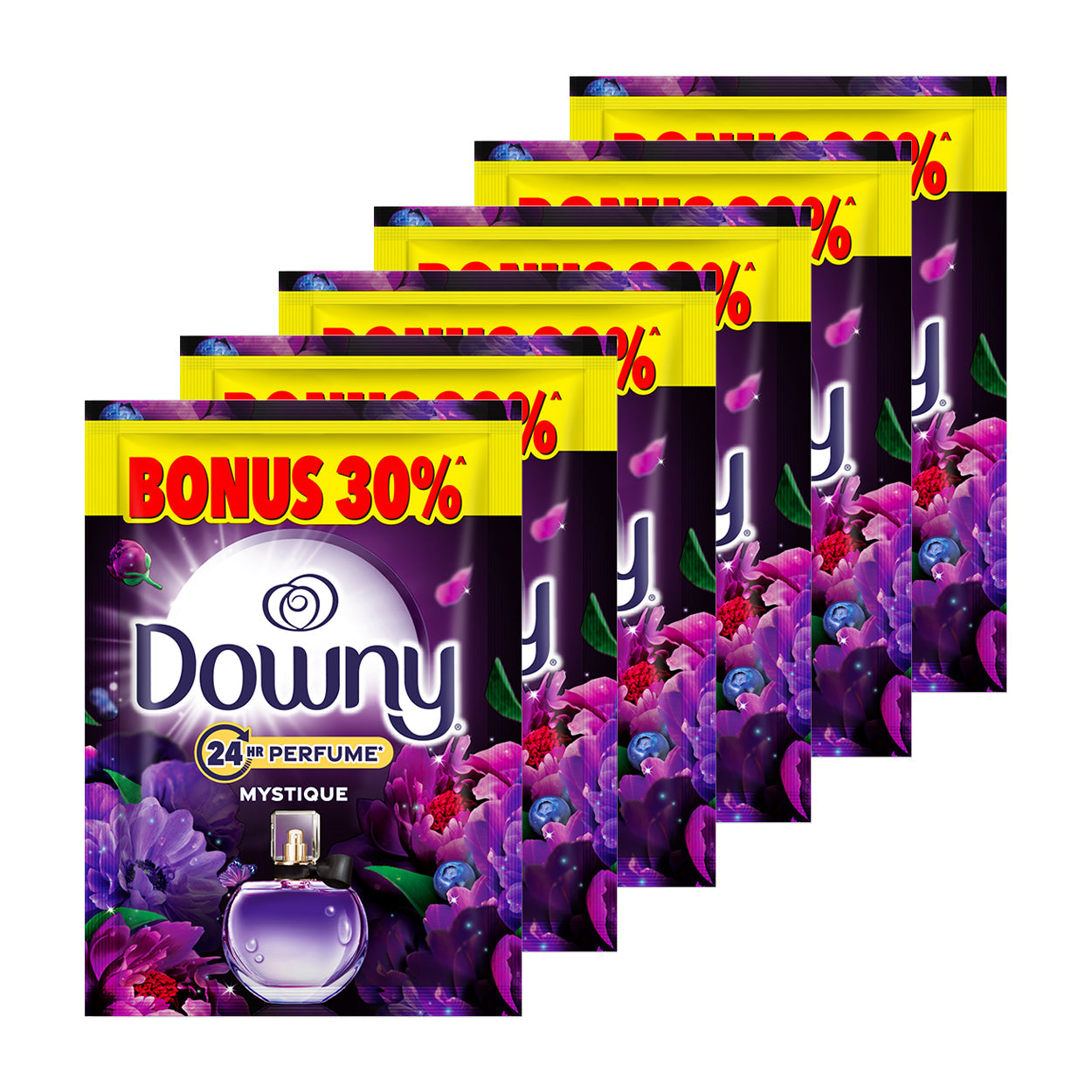 Downy Perfume Fabric Conditioner Odor Protection Mystique 6x24ml