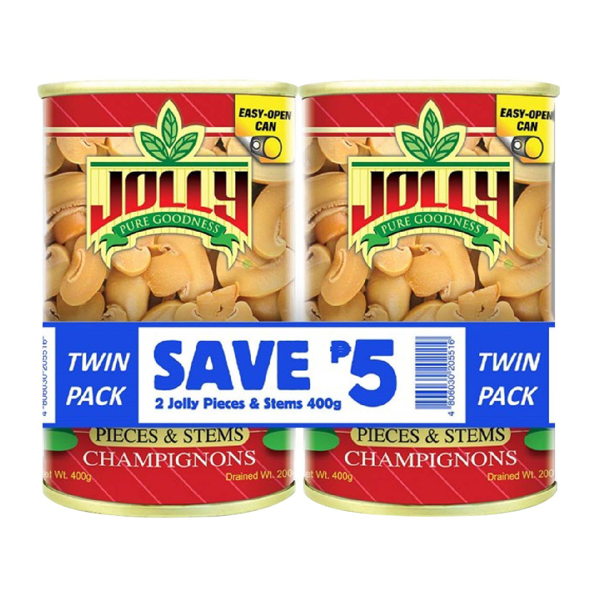 Jolly Mushroom Pieces & Stem Easy Open Twin Pack 2x400g SAVE