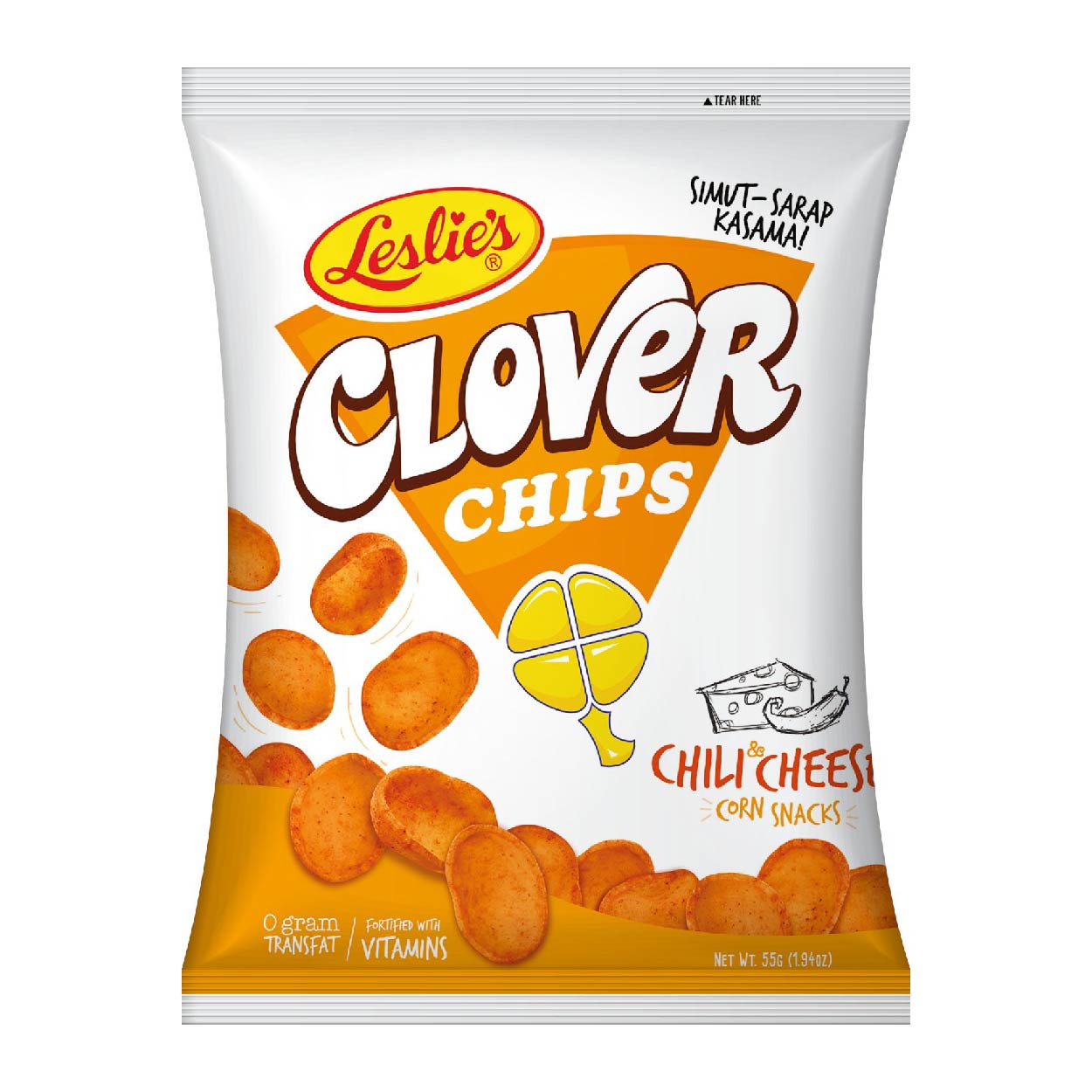 Clover Chips Corn Snacks Chili & Cheese 55g