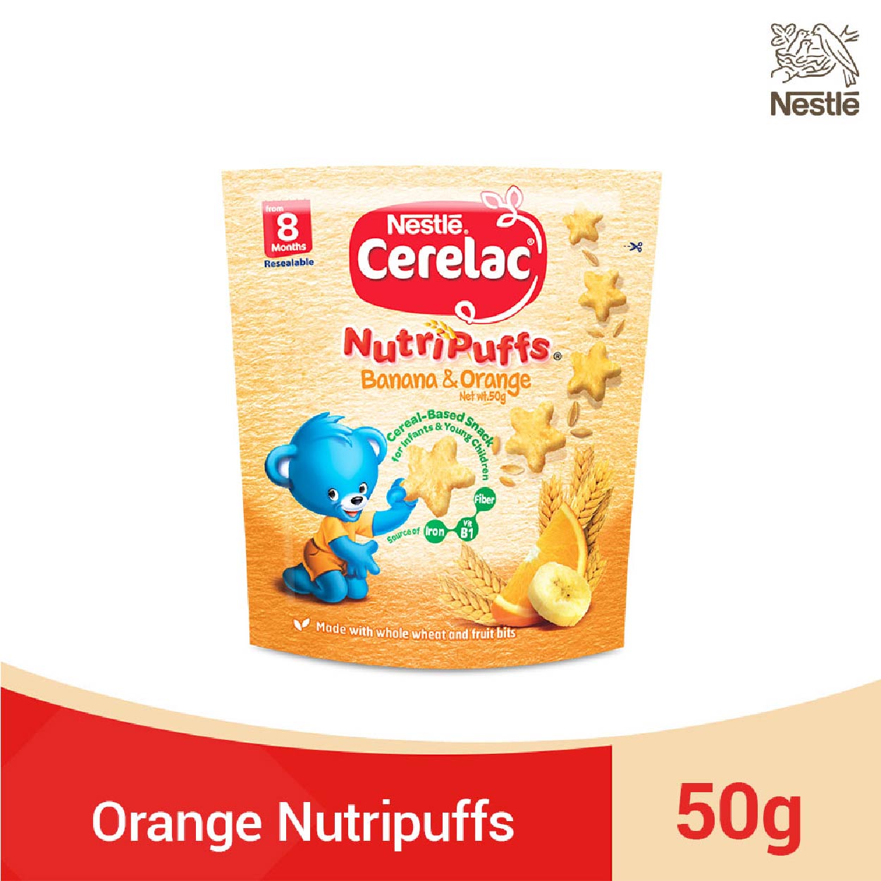 Nestle Cerelac Nutripuffs Banana and Orange 50g