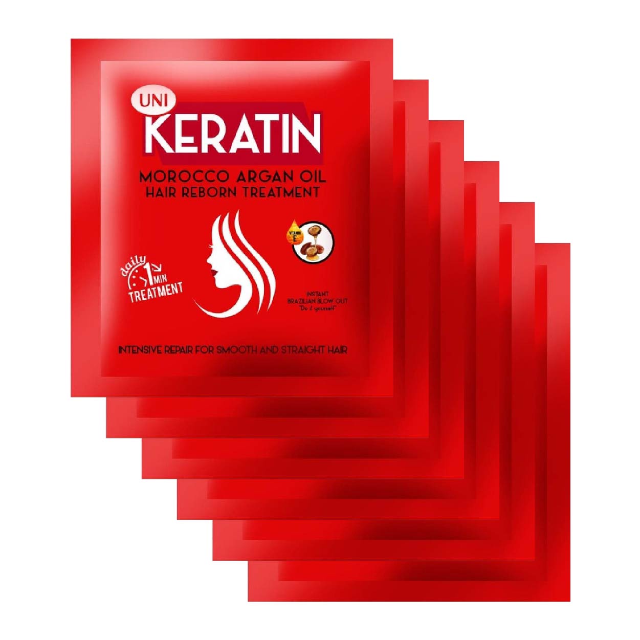 UNI Keratin Hair Reborn Treatment Morocco Argan Oil 6x20g